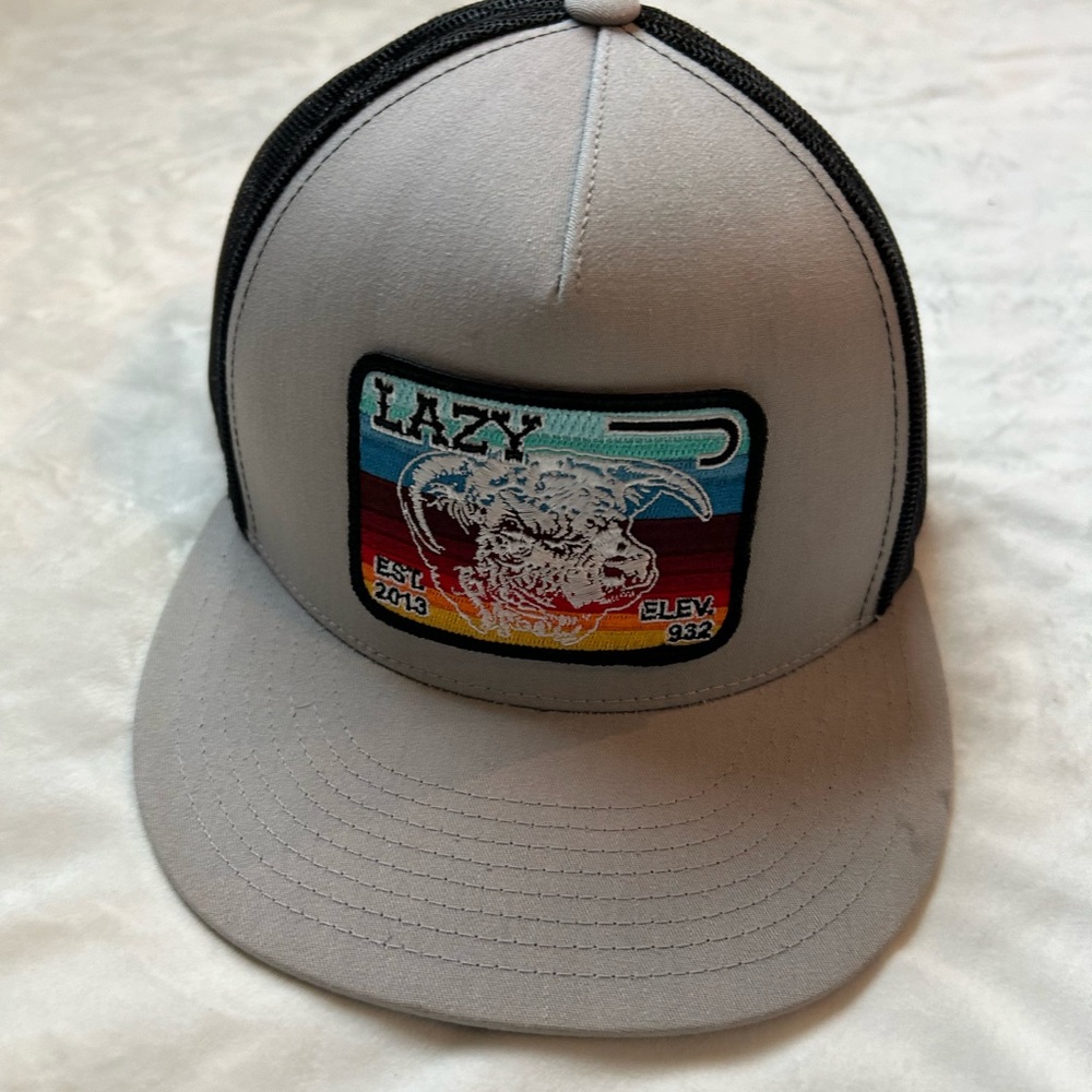 The Classic Gray Trucker Hat with Colorful Patch